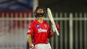 Mandeep Singh of Kings XI Punjab after reaching his half-century during the Indian Premier League (IPL) cricket match against Kolkata Knight Riders, in Sharjah.(PTI) Mandeep Singh of Kings XI Punjab after reaching his half-century during the Indian Premier League (IPL) cricket match against Kolkata Knight Riders, in Sharjah.(PTI)