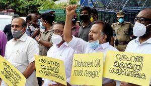 Leader of the Opposition Ramesh Chennithala in a protest march before the state secretariat demanding the resignation of Kerala Chief Minister Pinarayi Vijayan.(PTI Photo. Representational Image) Leader of the Opposition Ramesh Chennithala in a protest march before the state secretariat demanding the resignation of Kerala Chief Minister Pinarayi Vijayan.(PTI Photo. Representational Image)