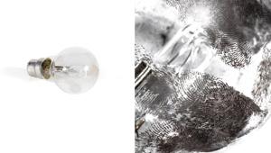 A regular light bulb and the fingerprints on it, as photographed by Lewis Bush in his photozine “Latent Labour.” (Lewis Bush) A regular light bulb and the fingerprints on it, as photographed by Lewis Bush in his photozine “Latent Labour.” (Lewis Bush)