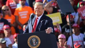 At a rally in Arizona, Trump slammed the former official as a “sleaze bag” and a “low life” and said, “This guy, in my opinion, he should be prosecuted.”(AFP) At a rally in Arizona, Trump slammed the former official as a “sleaze bag” and a “low life” and said, “This guy, in my opinion, he should be prosecuted.”(AFP)