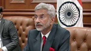 External Affairs Minister Dr. S Jaishankar attends the 2nd India-Central Asia Dialogue virtually via video conferencing in New Delhi on Wednesday.(ANI Photo) External Affairs Minister Dr. S Jaishankar attends the 2nd India-Central Asia Dialogue virtually via video conferencing in New Delhi on Wednesday.(ANI Photo)