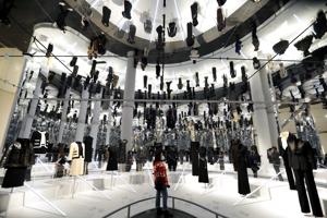 A woman stands amid The Costume Institute's upcoming exhibition "About Time: Fashion and Duration" during a press preview at the Metropolitan Museum of Art in Manhattan in New York City, New York, U.S., October 26, 2020. (REUTERS) A woman stands amid The Costume Institute's upcoming exhibition "About Time: Fashion and Duration" during a press preview at the Metropolitan Museum of Art in Manhattan in New York City, New York, U.S., October 26, 2020. (REUTERS)