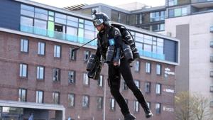 Jet-powered suits that can enable humans to fly without the use of an aircraft was on display on Friday evening as a part of Techfest, the annual science and technology festival of the Indian Institute of Technology-Bombay (IIT-B).(Gravity industries) Jet-powered suits that can enable humans to fly without the use of an aircraft was on display on Friday evening as a part of Techfest, the annual science and technology festival of the Indian Institute of Technology-Bombay (IIT-B).(Gravity industries)