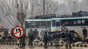 ecurity personnel carrying out the rescue and relief works at the site of suicide bomb attack at Lathepora Awantipora in Pulwama district of south Kashmir on February 14, 2019.(PTI Photo) ecurity personnel carrying out the rescue and relief works at the site of suicide bomb attack at Lathepora Awantipora in Pulwama district of south Kashmir on February 14, 2019.(PTI Photo)