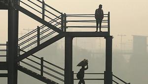 A skywalk near the Delhi-Meerut expressway on Friday(Reuters Photo) A skywalk near the Delhi-Meerut expressway on Friday(Reuters Photo)