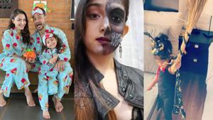 Soha Ali Khan, Kunal Kemmu and daughter Inaaya; Ira Khan; and Neha Dhupia’s daughter Mehr deck up for Halloween. Soha Ali Khan, Kunal Kemmu and daughter Inaaya; Ira Khan; and Neha Dhupia’s daughter Mehr deck up for Halloween.
