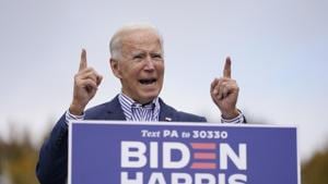 Democratic presidential candidate former Vice President Joe Biden speaks at a campaign stop at Bucks County Community College in Bristol.(AP) Democratic presidential candidate former Vice President Joe Biden speaks at a campaign stop at Bucks County Community College in Bristol.(AP)