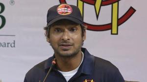 Former Sri Lankan captain Kumar Sangakkara addresses a news conference in Lahore, Pakistan.(AP) Former Sri Lankan captain Kumar Sangakkara addresses a news conference in Lahore, Pakistan.(AP)