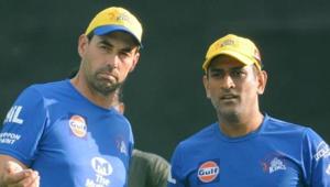 Chennai Super Kings Captain Mahendra Singh Dhoni and Coach Stephen Fleming during practice session at IS Bindra Stadium.(Anil Dayal/Hindustan Times) Chennai Super Kings Captain Mahendra Singh Dhoni and Coach Stephen Fleming during practice session at IS Bindra Stadium.(Anil Dayal/Hindustan Times)