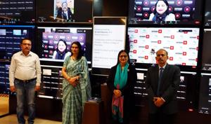 Shweta Prabhakar, head clinical quality, Fortis, Mohali and Dr Anil Garg, chief medical officer and head, district Ayush office, Patiala, during the product launch.(HT Photo) Shweta Prabhakar, head clinical quality, Fortis, Mohali and Dr Anil Garg, chief medical officer and head, district Ayush office, Patiala, during the product launch.(HT Photo)