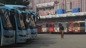 The MSRTC has deployed 1,000 buses and 4500 drivers and conductors in Mumbai to help BEST run its network amid the coronavirus outbreak.(Bhushan Koyande/HT file photo. Representative image) The MSRTC has deployed 1,000 buses and 4500 drivers and conductors in Mumbai to help BEST run its network amid the coronavirus outbreak.(Bhushan Koyande/HT file photo. Representative image)