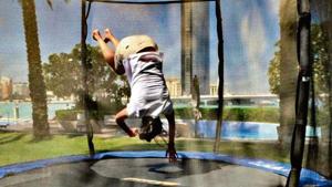 India’s Jemimah Rodrigues on a trampoline in Dubai.(Instagram) India’s Jemimah Rodrigues on a trampoline in Dubai.(Instagram)