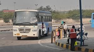 A bus from Uttarakhand arrives at Anand Vihar bus terminus on Tuesday.(Photo courtesy: DTIDC) A bus from Uttarakhand arrives at Anand Vihar bus terminus on Tuesday.(Photo courtesy: DTIDC)
