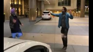 The image shows the Uber driver and the passenger dancing together.(Instagram/@goodnews_movement) The image shows the Uber driver and the passenger dancing together.(Instagram/@goodnews_movement)