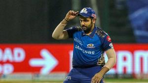 Mumbai Indians Skipper Rohit Sharma during the first cricket match of IPL 2020 against Chennai Super Kings, at Sheikh Zayed Stadium, Abu Dhabi.(PTI) Mumbai Indians Skipper Rohit Sharma during the first cricket match of IPL 2020 against Chennai Super Kings, at Sheikh Zayed Stadium, Abu Dhabi.(PTI)