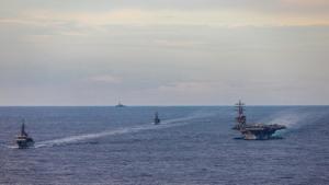 The Malabar exercise will see warships exercising in the Bay of Bengal near the Malacca Strait, a natural choke point and later in the Arabian Sea, along some of the world’s busiest trade routes(REUTERS (Representative Image)) The Malabar exercise will see warships exercising in the Bay of Bengal near the Malacca Strait, a natural choke point and later in the Arabian Sea, along some of the world’s busiest trade routes(REUTERS (Representative Image))