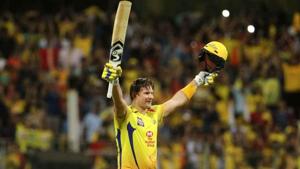 Shane Watson celebrates his century during IPL 2018.(IPL/Twitter) Shane Watson celebrates his century during IPL 2018.(IPL/Twitter)