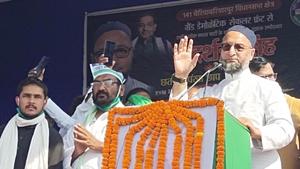 AIMIM president Asaduddin Owaisi addresses the audience during an election rally in Begusarai, Bihar, on October 30.(HT file) AIMIM president Asaduddin Owaisi addresses the audience during an election rally in Begusarai, Bihar, on October 30.(HT file)