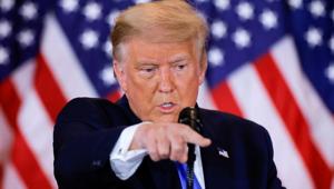 US President Donald Trump speaks about early results from the 2020 US presidential election in the East Room of the White House in Washington, US on November 4, 2020.(Reuters Photo) US President Donald Trump speaks about early results from the 2020 US presidential election in the East Room of the White House in Washington, US on November 4, 2020.(Reuters Photo)