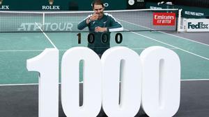 Rafael Nadal of Spain celebrates his 1,000th victory on Tour after beating Feliciano Lopez of Spain.(Getty Images) Rafael Nadal of Spain celebrates his 1,000th victory on Tour after beating Feliciano Lopez of Spain.(Getty Images)