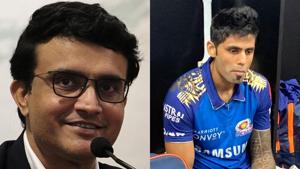 File images of Sourav Ganguly and Suryakumar Yadav(Getty/Mumbai Indians Twitter) File images of Sourav Ganguly and Suryakumar Yadav(Getty/Mumbai Indians Twitter)