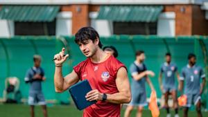 FC Goa coach Juan Ferrnando at training FC Goa coach Juan Ferrnando at training