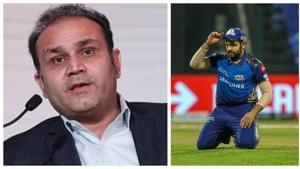 Virender Sehwag and Rohit Sharma.(HT/PTI) Virender Sehwag and Rohit Sharma.(HT/PTI)