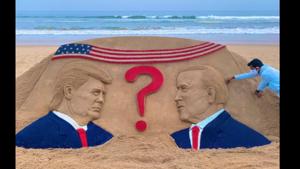 The image shows the sand art made by Sudarsan Pattnaik.(Twitter@sudarsansand) The image shows the sand art made by Sudarsan Pattnaik.(Twitter@sudarsansand)