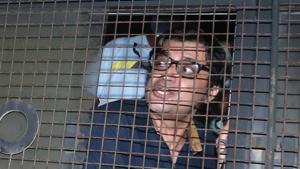 Republic TV editor-in-chief Arnab Goswami in police van(Satish Bate/HT Photo) Republic TV editor-in-chief Arnab Goswami in police van(Satish Bate/HT Photo)