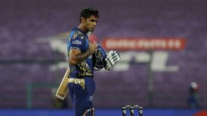 Surya Kumar Yadav of Mumbai Indians after winning the Indian Premier League (IPL) match between the Mumbai Indians and the Royal Challengers Bangalore, at the Sheikh Zayed Stadium in Abu Dhabi.(PTI) Surya Kumar Yadav of Mumbai Indians after winning the Indian Premier League (IPL) match between the Mumbai Indians and the Royal Challengers Bangalore, at the Sheikh Zayed Stadium in Abu Dhabi.(PTI)