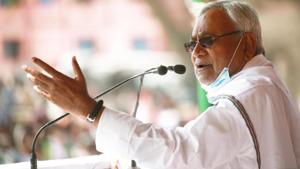 Bihar Chief Minister Nitish Kumar addressing the crowd at an election rally ahead of the third phase of Bihar Assembly Elections, in Katihar, Bihar. (Photo by Santosh Kumar/ Hindustan Times) Bihar Chief Minister Nitish Kumar addressing the crowd at an election rally ahead of the third phase of Bihar Assembly Elections, in Katihar, Bihar. (Photo by Santosh Kumar/ Hindustan Times)