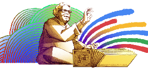 Doodle shared by Google for Purushottam Laxman Deshpande’s 101st birthday.(Google) Doodle shared by Google for Purushottam Laxman Deshpande’s 101st birthday.(Google)