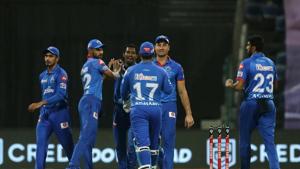 Delhi Capitals players celebrate their victory over Sunrisers Hyderabad(IPL/BCCI) Delhi Capitals players celebrate their victory over Sunrisers Hyderabad(IPL/BCCI)