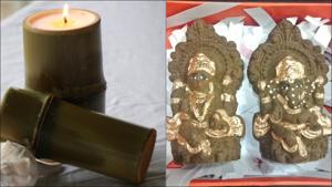 Go eco-friendly with cow dung diya, bamboo candles this Diwali(Twitter/CandlesNatural/VikasSaraswat) Go eco-friendly with cow dung diya, bamboo candles this Diwali(Twitter/CandlesNatural/VikasSaraswat)