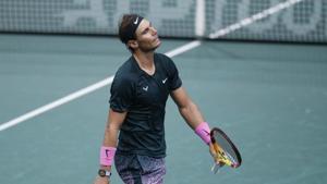 Spain's Rafael Nadal reacts during his semi final match against Germany's Alexander Zverev.(REUTERS) Spain's Rafael Nadal reacts during his semi final match against Germany's Alexander Zverev.(REUTERS)