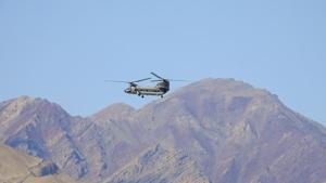 Indian Air Force (IAF) Chinook helicopter flies amid the prolonged India-China stand off in the Ladakh region. (File Photo)(PTI) Indian Air Force (IAF) Chinook helicopter flies amid the prolonged India-China stand off in the Ladakh region. (File Photo)(PTI)