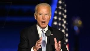 US President-elect Joe Biden delivers remarks in Wilmington, Delaware, on November 7, 2020, after being declared the winner of the presidential election.(AFP)