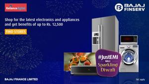 To make festive season shopping more attractive this Diwali, Bajaj Finserv has partnered with Reliance Digital, bringing to you a range of limited-period deals and hassle-free finance options.(Bajaj Finserv) To make festive season shopping more attractive this Diwali, Bajaj Finserv has partnered with Reliance Digital, bringing to you a range of limited-period deals and hassle-free finance options.(Bajaj Finserv)