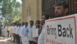 File photo of a march in Mumbai for bringing back Kulbhushan Jadhav to India.(HT file photo) File photo of a march in Mumbai for bringing back Kulbhushan Jadhav to India.(HT file photo)