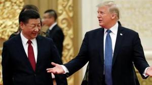 US President Donald Trump and China's President Xi Jinping at the Great Hall of the People in Beijing, China on November 9, 2017.(Reuters File Photo)