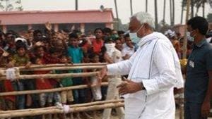 The Tejashwi Yadav-led Mahagathbhandan, which most exit polls have given an advantage, appears to be in a tight contest with the NDA. (Photo @NitishKumar) The Tejashwi Yadav-led Mahagathbhandan, which most exit polls have given an advantage, appears to be in a tight contest with the NDA. (Photo @NitishKumar)