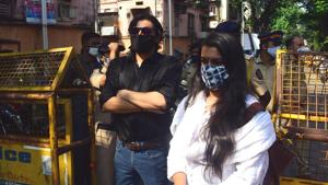 Republic TV’s editor-in-chief Arnab Goswami (in black), is already in judicial custody over a 2018 alleged abetment to suicide case (Photo by Bhushan Koyande/ HT Photo) Republic TV’s editor-in-chief Arnab Goswami (in black), is already in judicial custody over a 2018 alleged abetment to suicide case (Photo by Bhushan Koyande/ HT Photo)