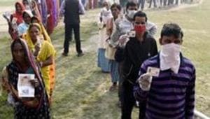 Voters stand in queues to cast their votes for the third phase of Bihar Assembly Election, at Mahua in Vaishali on Saturday.(ANI) Voters stand in queues to cast their votes for the third phase of Bihar Assembly Election, at Mahua in Vaishali on Saturday.(ANI)