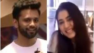 Rahul Vaidya got down on one knee for Disha Parmar. Rahul Vaidya got down on one knee for Disha Parmar.