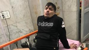 An injured Hahim alias Baba.(Source: Delhi Police) An injured Hahim alias Baba.(Source: Delhi Police)