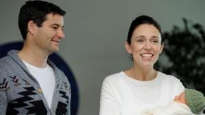 New Zealand Prime minister Jacinda Ardern with her partner Clarke Gayford who is a popular television host.(Reuters) New Zealand Prime minister Jacinda Ardern with her partner Clarke Gayford who is a popular television host.(Reuters)