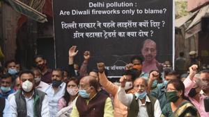 The blanket ban, including on green crackers, restricts sale, purchase and use of firecrackers till November 30.(HT PHOTO) The blanket ban, including on green crackers, restricts sale, purchase and use of firecrackers till November 30.(HT PHOTO)