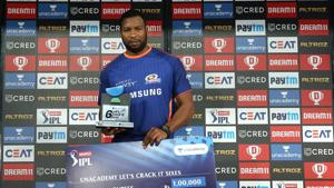 Kieron Pollard has the best strike rate in the IPL 2020.(IPL/Twitter) Kieron Pollard has the best strike rate in the IPL 2020.(IPL/Twitter)