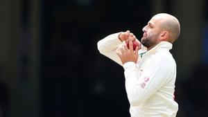 Off-spinner Nathan Lyon in his bowling stride.(Getty Images) Off-spinner Nathan Lyon in his bowling stride.(Getty Images)