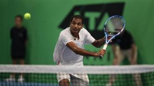 Ramkumar Ramanathan of India is seen in action against Botic van de Zandschulp of Netherlands in their third round match during day four of The Murray Trophy at Scotstoun Leisure Centre.(Getty Images for LTA) Ramkumar Ramanathan of India is seen in action against Botic van de Zandschulp of Netherlands in their third round match during day four of The Murray Trophy at Scotstoun Leisure Centre.(Getty Images for LTA)